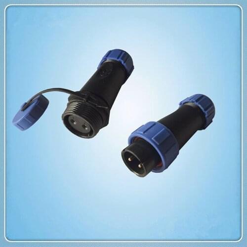 Connector, SP17 series Waterproof watertight Connector, 2 pins IP68 wire to wire power plug free socket