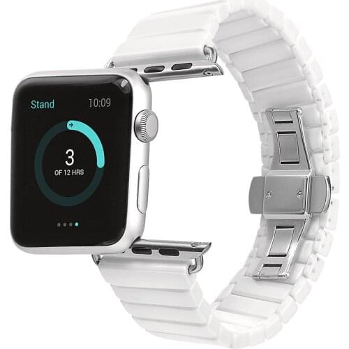 Ceramic Wristband for Apple Watch 38mm 42mm 40mm 44mm Smart Watch Band Link Bracelet for iWatch se Series 1 2 3 4 5 6