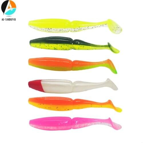 AI-SHOUYU 5pcs Easy Shiner Shad Pesca Fishing Soft Lure 90mm 6.7g Hot Lure Wobbler Leurre Artificial Fishing Soft Fishing Lure