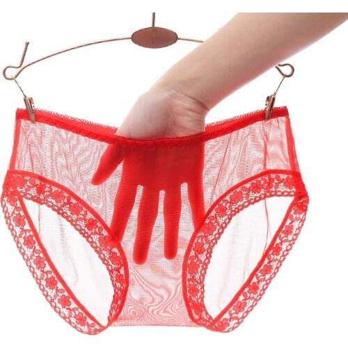 Sexy Womens Seamless Panties Transparent Breathable Underwear Lingerie Summer Briefs Elastic Low Waist Underpants Plus Size