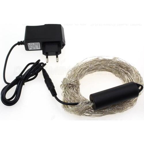 Silver Wire 360LEDs Decorative String Light 12V DC for Christmas With Power Adapter, led christmas tree light with high bright