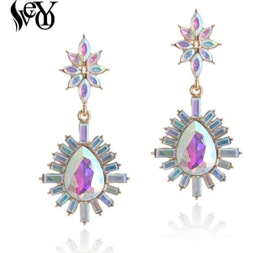 VEYO Vintage Crystal Rhinestone Drop Earrings Elegant Wedding Party Earrings For Women Fashion Jewelry Gift New