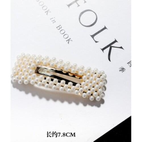 Fashion Pearl Hair Clip for Women Elegant Korean Design Snap Barrette Stick Hairpin Hair Styling Accessories