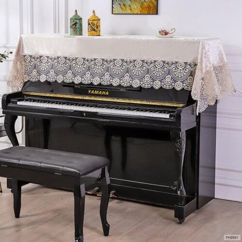 1pcs Upright Piano Dust Cover Golden Velet Lace Desk Towel Burgundy Purple White Black Dust Proof Universal Piano Cover