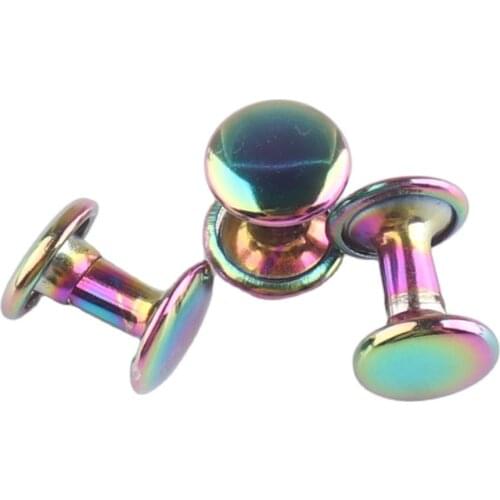 100sets Double Cap Rivets Rainbow Stud Collision Nail Spike Bag Belt Shoes Garment and Metal Tool For DIY Leather craft sewing