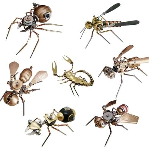 9 X 7.5 X 4.5cm 3D Metal Spider Assembly Model Mechanical Insect Handicrafts Mechanical Model Kids Adults Building Toys Hobbies