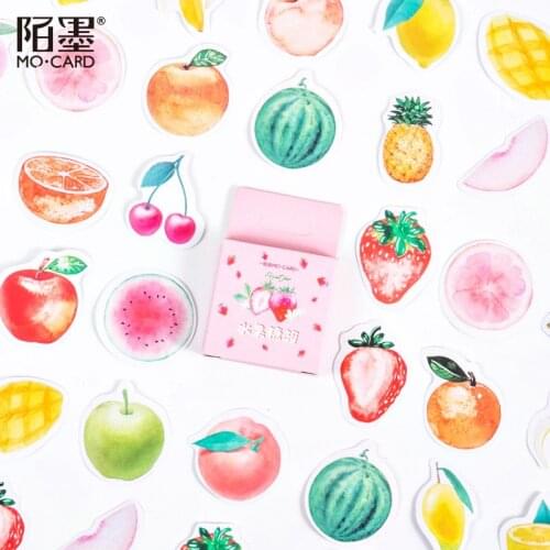 46pcs/Pack Cute The Story Of Fruit Summer Fruit Stickers Scrapbooking DIY Diary Album Stick Label Decor Stationery