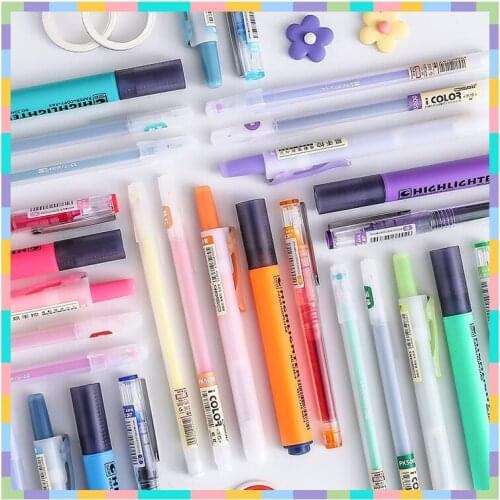 5pcs/set Combine Pens with Gel Pen and Highlighter Pens for Writing Drawing Highlighting Art School E6256