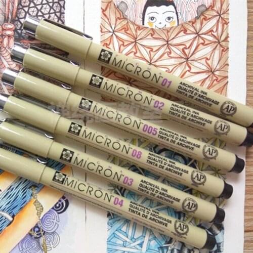 7 pcs Sakura Pigma Micron Needle Pen Manga Drawing Sketch Cartoon Excellent Ink Gel Pens Stationery Animation Art Supplies H6922