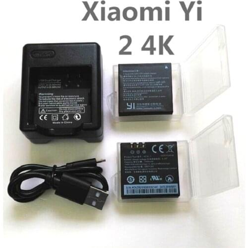 New For Xiaomi YI 2 Battery AZ16-1 USB Dual Charger For Xiaomi yi lite Action Camera 4K 4K+ 1400mAh Rechargeable Battery Case