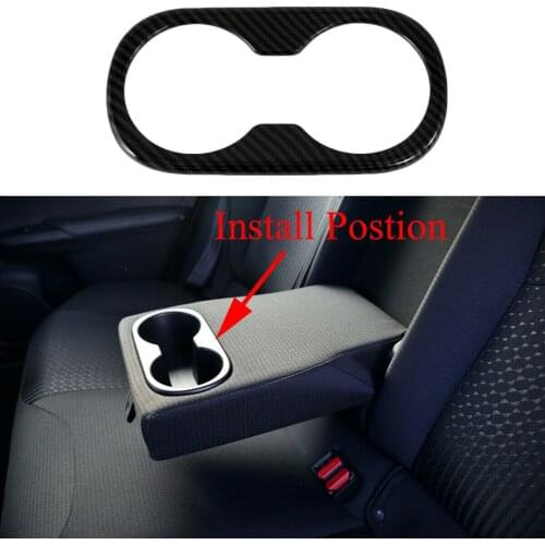 Carbon Fiber Rear Seat Water Cup Holder Protector Cover Trim Fit For Toyota Prius 2016 2017 2018 2019 2020