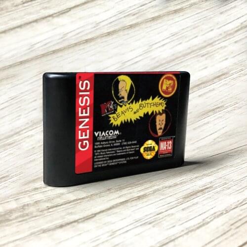 Beavis and Butt-Head - USA Label Flashkit MD Electroless Gold PCB Card for Sega Genesis Megadrive Video Game Console