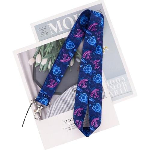 Flyingbee Biological Cell Bacteria Medical Keychain Tag Strap Neck Lanyard For Key ID Card Pass Gym Phone USB Badge Holder X2169