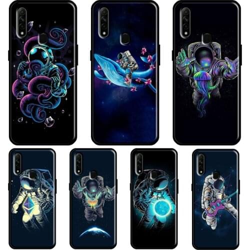 Space Astronaut Case For OPPO A53 A31 2020 A5 A9 A15 A52 A72 A92 A1K A83 A91 A5S Find X3 Pro Reno 2Z Cover