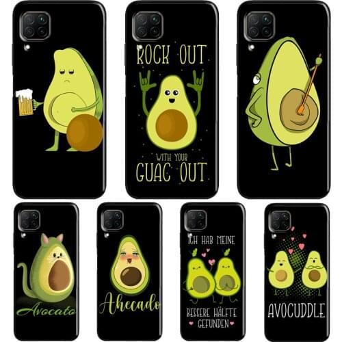 Funny Cartoon Avocado Case For Huawei P20 Lite P40 P30 Pro Nova 5T P Smart Z 2019 2021 Honor 10 Lite 9X 8X Cover
