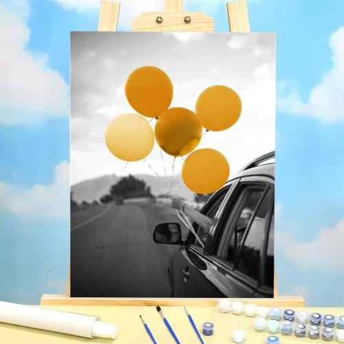 Black And White Landscape Painting By Numbers Complete Kit Acrylic Paints 40*50 Canvas Pictures Handmade Crafts Handiwork