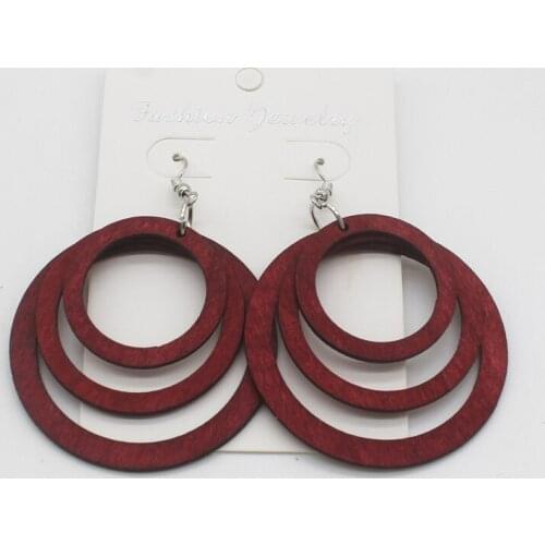 Laser Engraved Afro Wooden Drop Earrings African Motherland Map Ethnic Tribal Pattern Handmade Jewelry For Black Women