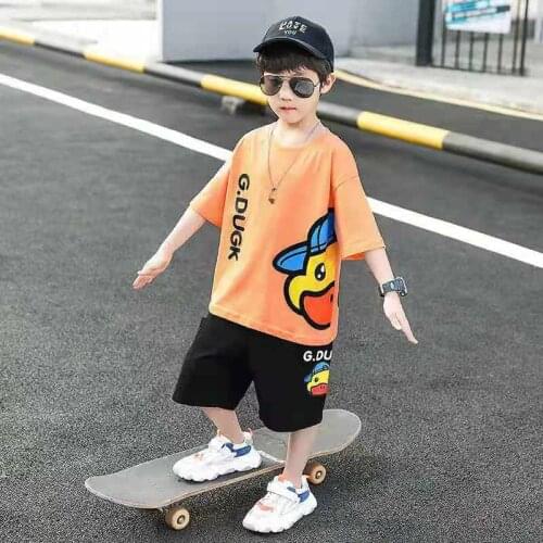Boys Summer Clothing Set Kids Short Sleeve Clothes Casual Sports Suits 3 4 5 6 7 8 9 10 11 12 Years Teenage Child Boy Costume