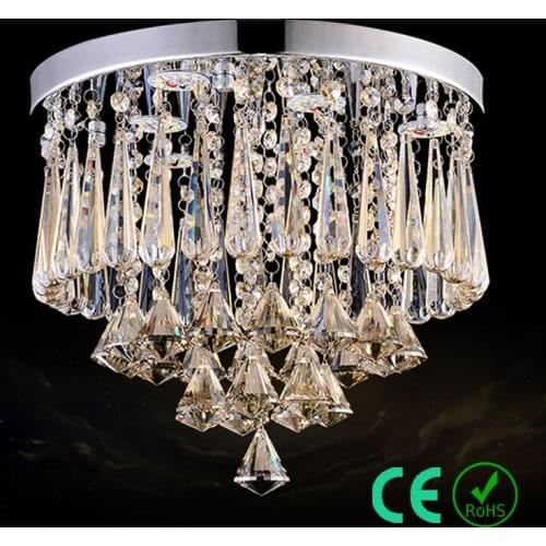 Chandelier light E14 95-245v Metal Art K9 crystal Small Round Foyer Modern Light Living room Free led bulb CE ROSH Customized
