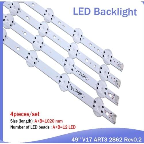 New 40pcs/set LED Backlight strip For LG 49'' TV 6916L-2862A 6916L-2863A V17 49 R1+L1 ART3 49UJ670V-ZD 49UJ651V LC490DGG(FK)(MD