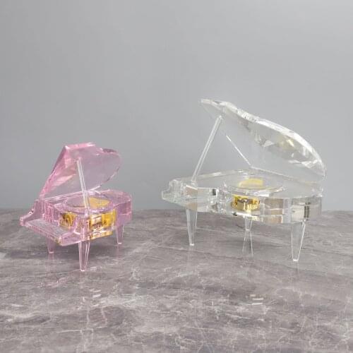 New Design Crystal Piano Statue Crystal Music Box Home Office Decoration Wedding Parts Ornaments Christmas Gifts