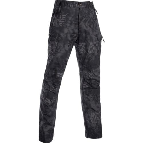 Plenty Of Pockets Casual Trousers Mens Pants Black Camouflage Cargo Pants For Men