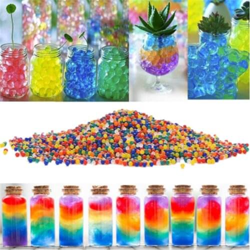 Sale! 500 Pcs Pearl Shaped Crystal Soil Water Beads Mud Grow Magic Jelly Balls Home Decor Aqua Soil Hydrogel Gel Children Toy