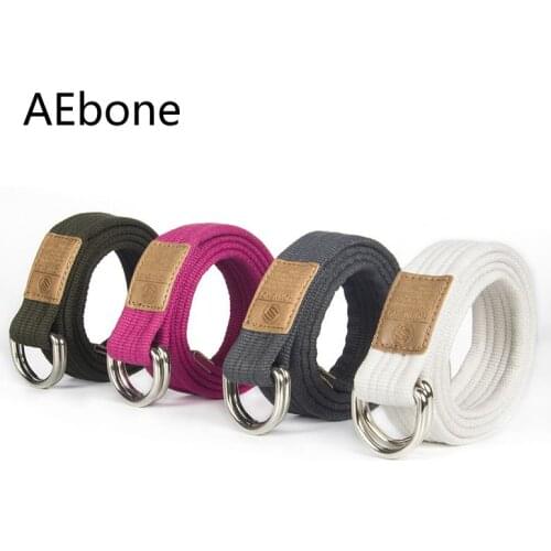 AEbone Knitted Canvas Kids Belt Black Western Cowboy Belt Boy Girl Leisure Two Buckle Cocuk Kemer Ceinture Enfant YB001