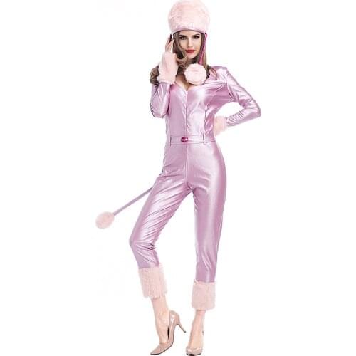 Sexy Christmas Costumes Photo Studio Shooting Suit Siamese Cat Girl Winter Snowman Patent Leather Suit