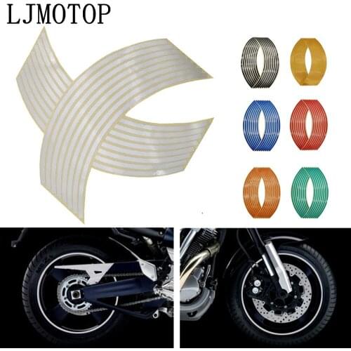 Wheel Sticker Reflective Rim Stripe Tape Bike Motorcycle Stickers For Kawasaki KLX 125 250 KDX 125 250