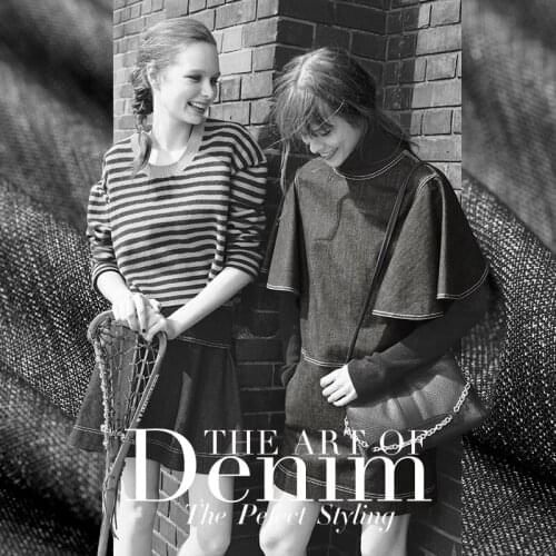 York Gray Big-Name Heavy Yarn-Dyed Fashion Cotton Fabric Slightly Flash Suit Denim Pants Fabric