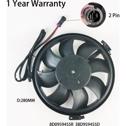Radiator fan 8D0959455R 3BD959455D 300W 280MM for VW Passat Skoda SuperB Audi A6