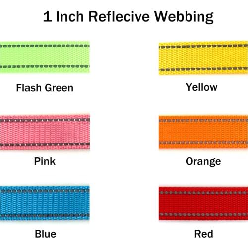 1" More Color Heavy Weight Stripe Webbing 3M Reflective Fabric Dog Collar Reflective Polyester Ribbon for Purse Clasp Handles