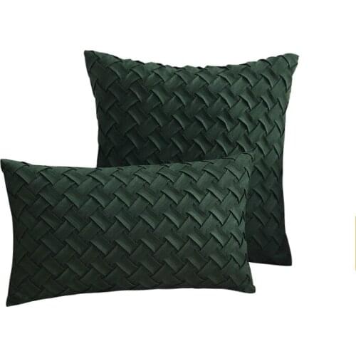 Solid Color Cushion Cover Hand-Woven Plaid Cushion Pillow Cover Home Decorative 45x45cm/30x50cm