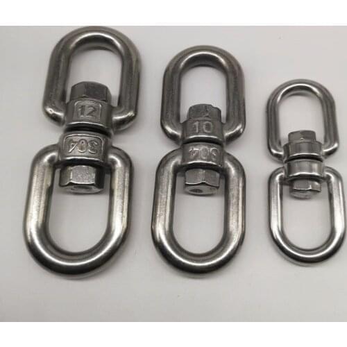 1 pcs M10 Thickness 304 Stainless Steel Double End Eye Swivel Hook Shackle