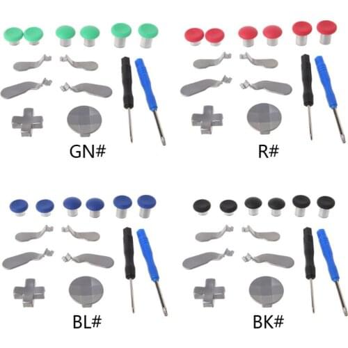 14Pcs/Set Swap Thumb Analog Sticks Grips Stick D-Pad Bumper Trigger Button Paddles Screwdrivers Gamepad Replacement for Wireless