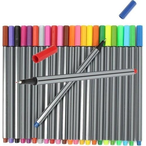 24 Pcs/Set 0.4 mm 24 Colors Marker Pens Kid Ink Arts Painting Pencils Stationery