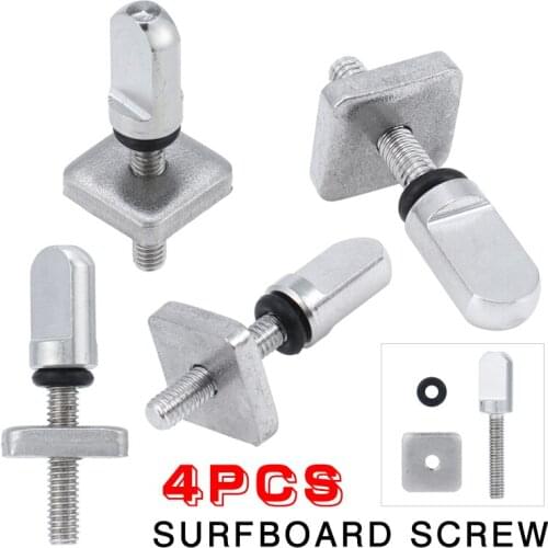 4pcs Stainless Steel Boat Surfboard Fin Screw & Fin Plate Replacement Kit Longboard Fin Screws Plate Tool Boat Accessory