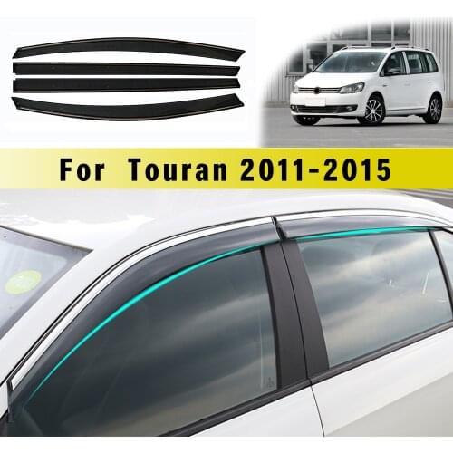For Volkswagen VW Touran 2011 2012 2013 2014 2015 Car Styling Smoke Window Sun Rain Visor Deflector Guard 4pcs
