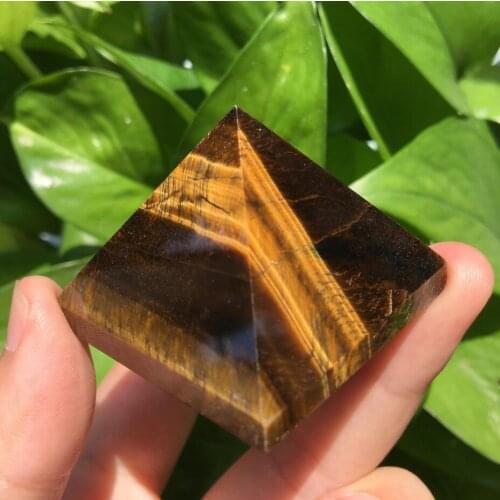 61g Natural Tigers Eye Quartz Crystal Pyramid Healing China