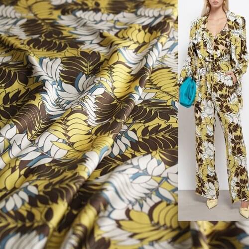 White Waxberry 20momme Elastic Twill Satin Silk Flowers Fabrics Garment Materials Women Dress DIY Sewing Cloth Freeshipping