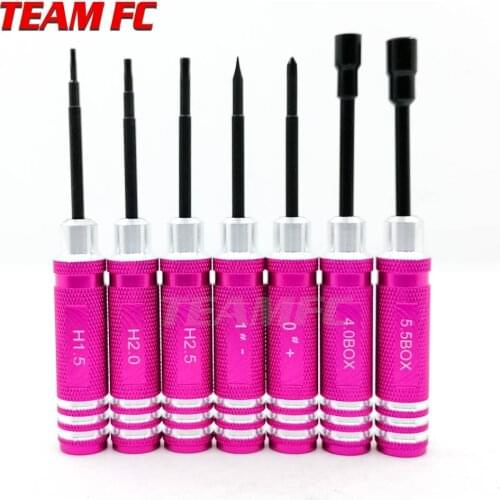 Free shipping 7pcs Hex screw driver tool kit For RC helicopter Car BK Red black for all Remote control car aircraft S308
