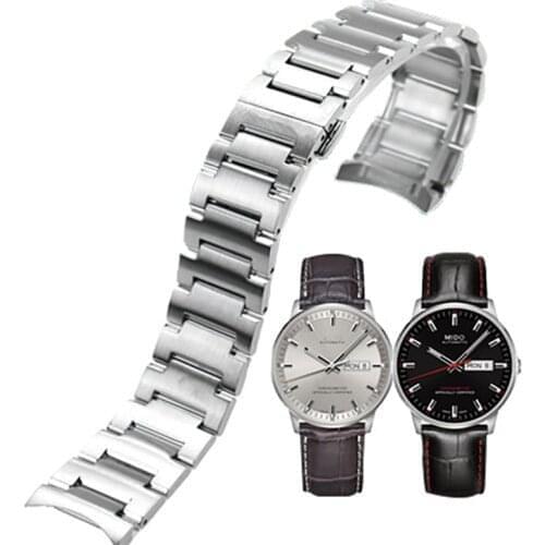 ISUNZUN Watch Band Womens For MIDO Commander M021.431A Watch Strap Brand Stainless Steel Watchbands For Women Free Shipping