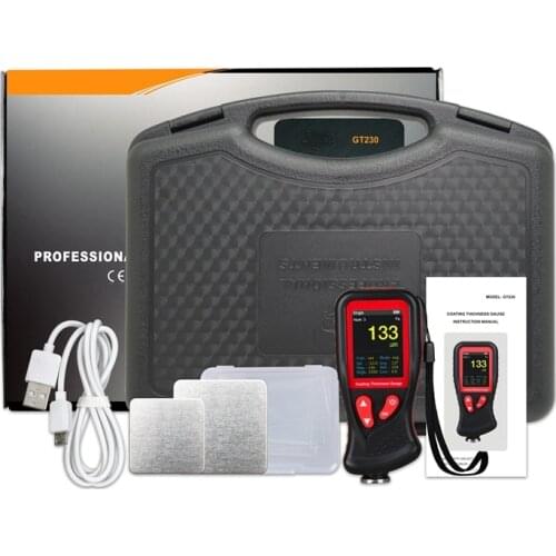 Car Film Digital LCD Coating Thickness Gauge Tester 0-1300um Screen Rotation Rechargeable Body Paint Coating Thickness Gauge