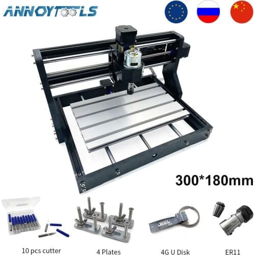 CNC Router 3018 Pro Laser Spindle Engraver Cutting Wood DIY GRBL Control 3 Axis Milling Machine Wood Router Craved On Metal