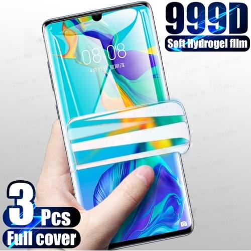 999D Full Cover Hydrogel Film For Huawei P20 P30 P40 Lite Pro Screen Protector For P Samte Z 2018 Y6 Y7 Y9 Prime 2019 Not Glass