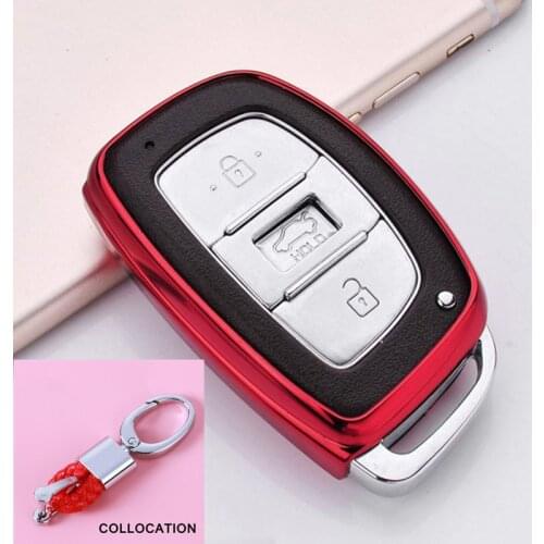 Wear resistant Soft TPU Key Shell Cover Case For Hyundai IX25 IX35 I30 I40 Santa Fe Creta Solaris 2016 2017 keychain keyless
