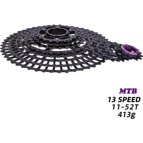 13 speed 11-52T SLR2 MTB Cassette Ultralight CNC Black Wide Ratio Bicycle Freewheel Mountain Bike 13V Sprocke For AXS HG Hub