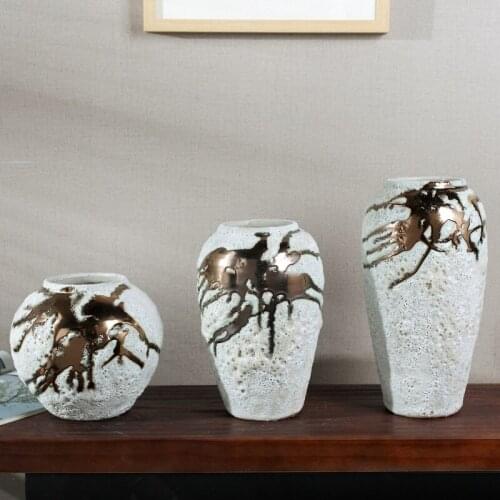 Chinese Style Ceramic Vase Horse Glaze Flower Arrangement Hydroponic Accessories Modern Home Decoration Crafts Furnishings