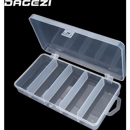 DAGEZI Fishing Box PVC Lure Box Bait Storage Case 5 Compartment Fishing Tackle Tool Sorting Box for Carp Fishing Pesca